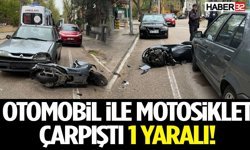 Otomobil İle Motosiklet Çarpıştı 1 Yaralı!