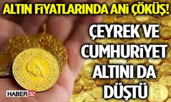 Altın Fiyatlarında Ani Çöküş! Çeyrek ve Cumhuriyet Altını da Düştü