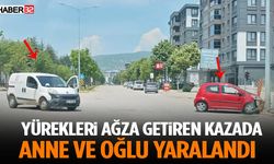 Yürekleri Ağza Getiren Kazada Anne Ve Oğlu Yaralandı