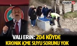 Vali Erin: 204 Köyde Kronik İçme Suyu Sorunu Yok