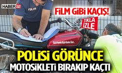 Film Gibi Kaçış! Polisi Görünce Motosikleti Bırakıp Kaçtı