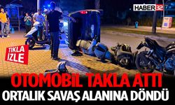 Otomobil Takla Attı, Ortalık Savaş Alanına Döndü