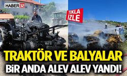 Traktör ve Balyalar Bir Anda Alev Alev Yandı!