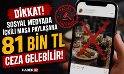 Dikkat! Sosyal Medyada İçkili Masa Paylaşana 81 bin TL Ceza Gelebilir!
