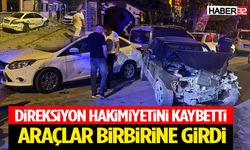 Direksiyon Hakimiyetini Kaybetti Araçlar Birbirine Girdi