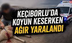 Keçiborlu'da Koyun Keserken Ağır Yaralandı