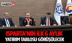 Isparta’nın İlk 6 Aylık Yatırım Tablosu Görüşülecek