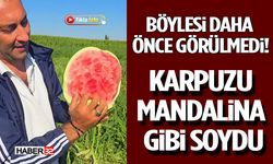 Böylesi Daha Önce Görülmedi! Karpuzu Mandalina Gibi Soydu