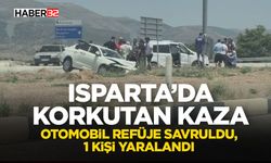 Otomobil Refüje Savruldu, 1 Kişi Yaralandı