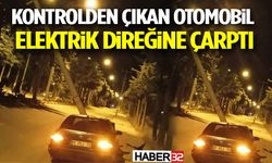 Kontrolden Çıkan Otomobil Elektrik Direğine Çarptı