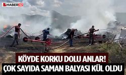 Köyde Korku Dolu Anlar! Çok Sayıda Saman Balyası Kül Oldu