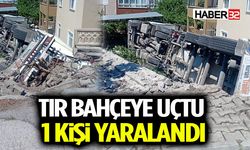 Tır Bahçeye Uçtu, 1 Kişi Yaralandı
