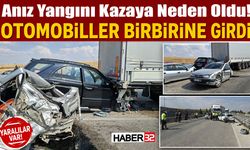 Anız Yangını Kazaya Neden Oldu: 13 Araç Birbirine Girdi!