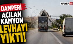 Damperi Açılan Kamyon Levhayı Yıktı!