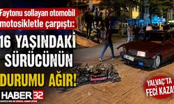 Otomobil, Karşı Şeritten Gelen Motosikletle Çarpıştı!