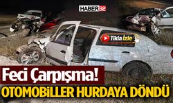 Feci Çarpışma! Otomobiller Hurdaya Döndü, 3 Yaralı