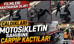 Çaldıkları Motosikletin Sahibine Çarpıp Kaçtılar!