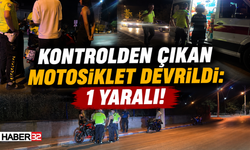 Kontrolden Çıkan Motosiklet Devrildi: 1 Yaralı!