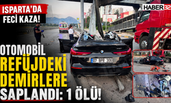 Isparta’da Otomobil Refüjdeki Demirlere Saplandı: 1 Ölü!