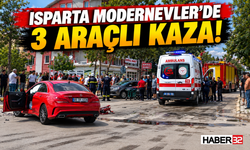 Isparta Modernevler’de 3 Araçlı Kaza!