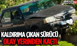 Kaldırıma Çıkan Sürücü Olay Yerinden Kaçtı