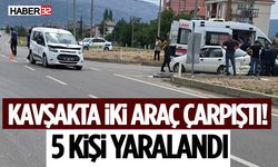 Kavşakta İki Araç Çarpıştı! 5 Kişi Yaralandı