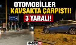 Otomobiller Kavşakta Çarpıştı: 3 Yaralı!