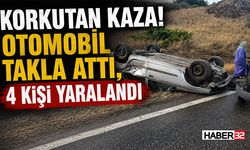 Korkutan Kaza! Otomobil Takla Attı, 4 Kişi Yaralandı