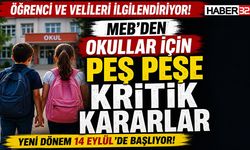 MEB’den Okullar İçin Peş Peşe Kritik Kararlar