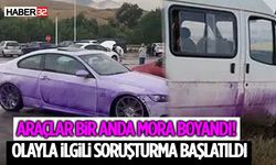 Araçlar Bir Anda Mora Boyandı! Olayla İlgili Soruşturma Başlatıldı