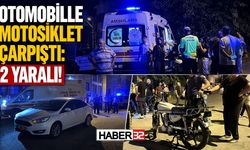 Otomobille Motosiklet Çarpıştı: 2 Yaralı!