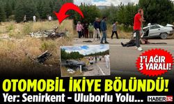 Isparta'daki Feci Kazada Otomobil İkiye Bölündü!