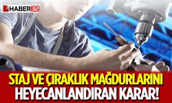 Staj ve Çıraklık Mağdurlarını Heyecanlandıran Karar!