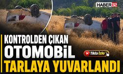 Kontrolden Çıkan Otomobil Tarlaya Yuvarlandı!