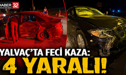 Yalvaç’ta Feci Kaza: 4 Yaralı!
