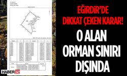 Eğirdir’de Dikkat Çeken Karar! O Alan Orman Sınırı Dışında
