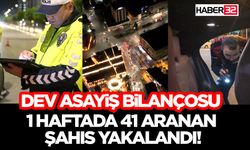1 Haftada 41 Aranan Şahıs Yakalandı!