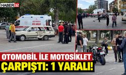 Otomobil ile Motosiklet Çarpıştı: 1 Yaralı!