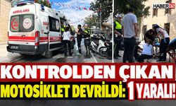 Kontrolden Çıkan Motosiklet Devrildi: 1 Yaralı!