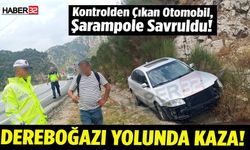 Dereboğazı Yolu’nda Kaza! Otomobil Şarampole Savruldu