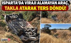 Virajı Alamayan Otomobil Şarampole Yuvarlandı!