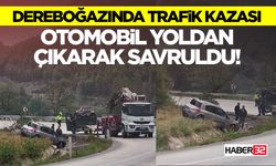 Otomobil Yoldan Çıkarak Savruldu!