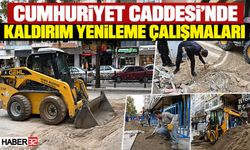 Cumhuriyet Caddesi’nde Kaldırım Yenileme Çalışmaları