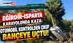 Otomobil Kontrolden Çıkıp Bahçeye Uçtu!
