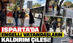 Isparta'da Engelli Vatandaşın Kaldırım Çilesi!