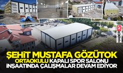 Şehit Mustafa Gözütok Ortaokulu Kapalı Spor Salonu inşaatında çalışmalar devam ediyor