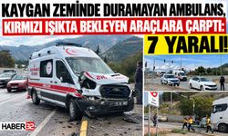 Kaygan Zeminde Duramayan Ambulans 3 Araca Çarptı!