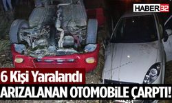 Yol Kenarında Bekleyen Otomobile Çarptı!