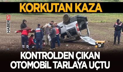 Kontrolden Çıkan Otomobil Tarlaya Uçtu