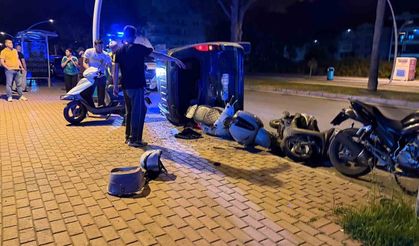 Otomobil takla attı, ortalık savaş alanına döndü